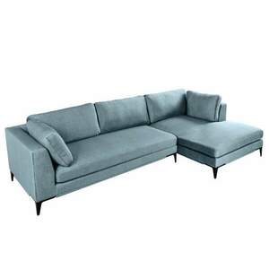 SIGNUM XL kék bársony sarokkanapé kép