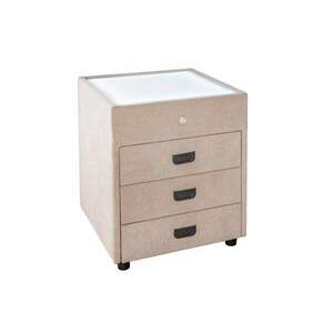 TOULOUSE LED bézs bársony éjjeliszekrény kép