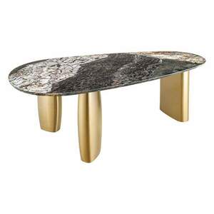 ORGANIC barna márvány étkezőasztal 200 cm kép