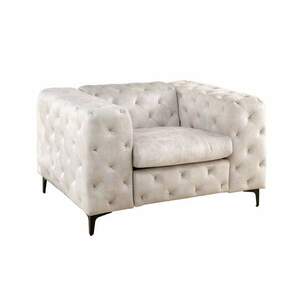 MODERN BAROCK bézs bársony fotel kép