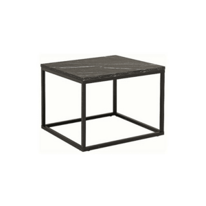 Márvány dekorú asztallappal ellátott dohányzóasztal, ROSSI B 60x60 fekete kép