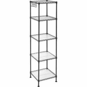 LOGAR moduláris polc fekete konstrukcióval, 5 polccal kép