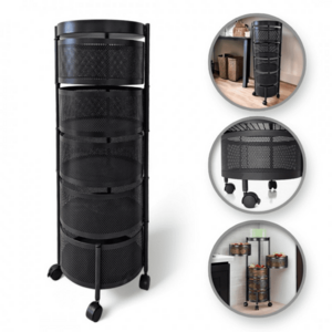 Forgatható állvány kerekeken ROUND SZ33 5 kosárral, fekete kép