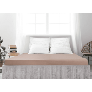 Mako-jersey pamut lepedő LUXORA 90x200 cm világosbarna kép