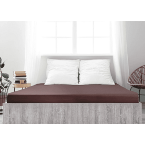 Mako-jersey pamut lepedő LUXORA 180x200 cm sötétbarna kép