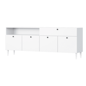 Komód szekrényekkel és fiókkal DULLUM 200x75cm, fehér kép