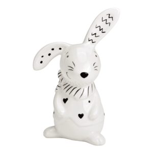 Kerámia nyuszi BUNNY FRONT 12 cm fehér kép