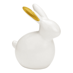 Kerámia nyuszi GILDED BUNNY 14 cm fehér kép
