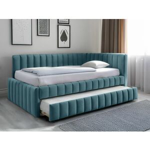 Kárpitozott ágy COMFINO VELVET pótággyal 120x200 cm petrolkék kép