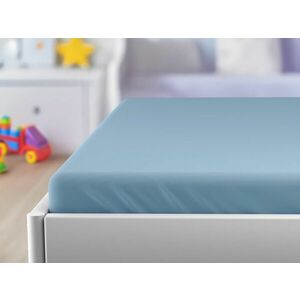 Jersey gyerek lepedő kiságyba világoskék 70x140 cm kép