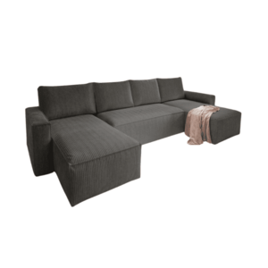 U alakú ülőgarnitúra SMART COSARO 295x140 cm, sötétszürke kép