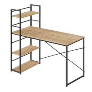 Íróasztal MAX 4.0 SONOMA polccal és fekete lábakkal 120x44 cm kép