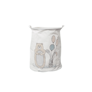 Játék és szennyes kosár BEAR mintával 35x45 cm, fehér kép