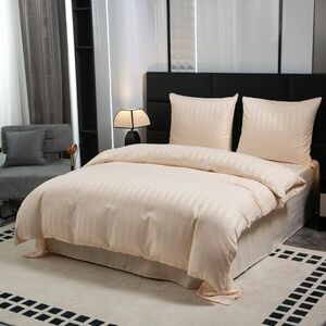 JASMINE pezsgő színű - 2 cm csíkos mikroszálas hotel ágyneműhuzatt Ágyneműhuzat mérete: 70 x 90 cm | 140 x 220 cm kép