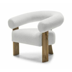 Fehér design fotel KOKEI, tölgy kép