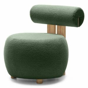 Sötétzöld design fotel HANNA, tölgy kép