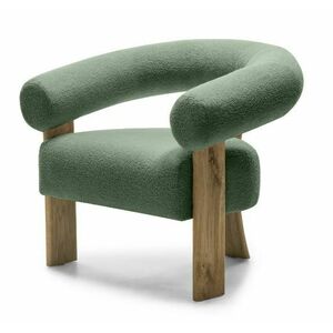 Sötétzöld design fotel KOKEI, tölgy kép