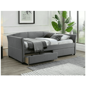 Szürke kárpitozott ágy LANTA 90 x 200 cm kép