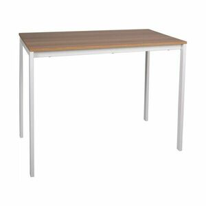 Fehér étkezőasztal RAMOD 100x60 cm, tölgy dekorációval kép