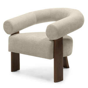 Bézs design fotel KOKEI ALIA, dió dekoráció kép