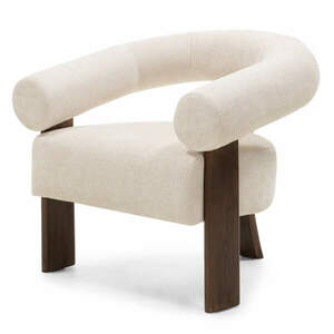Krém design fotel KOKEI ALIA, dió dekoráció kép