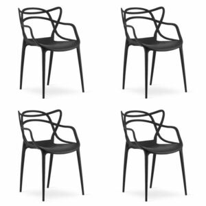 4 db fekete KATO műanyag szék készlet kép