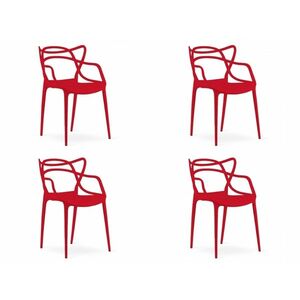 4 db piros KATO műanyag szék készlet kép