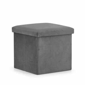 FURELA VELVET L szürke összecsukható zsámoly 38 x 38 x 38 cm kép