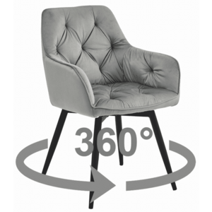 JORK360 VELVET világosszürke forgó étkezőszék kép