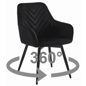 NANA360 VELVET fekete forgó étkezőszék kép