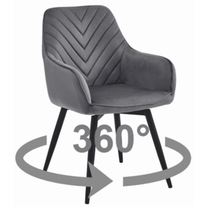NANA360 VELVET sötétszürke forgó étkezőszék kép