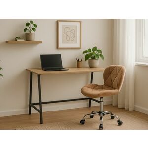 Dolgozószobai szett íróasztal TAYLOR SONOMA 100x50 cm + irodai szék AVOLA VELVET világosbarna kép