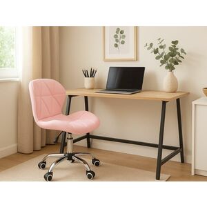 Dolgozószobai szett íróasztal TAYLOR SONOMA 100x50 cm + irodai szék AVOLA ökobőr rózsaszín kép