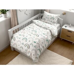 Bébiágy pamut ágyneműhuzat RAINUBI fehér Ágyneműhuzat mérete: 45 x 65 cm | 90 x 135 cm kép