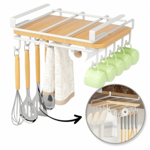 Függő konyhai rendező kampókkal RAXIMO, fehér kép