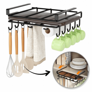 Fekete RAXIMO függő konyhai szervező kampókkal kép