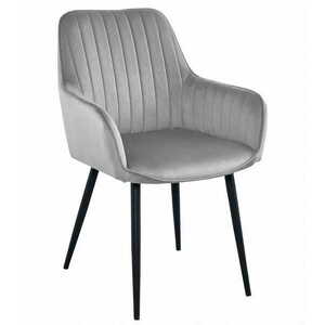 Világosszürke bársony étkezőszék SOLDEN kép