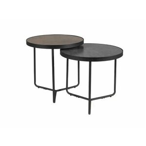 Kisasztalok PENELOPE készlet 2 db Ø 50 cm, barna/fekete kép