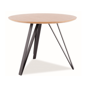 AKCIÓ Tölgy étkezőasztal fekete lábakkal TETIS 100x100 II. osztály kép