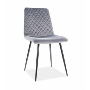 AKCIÓ Szürke IRYS VELVET szék fekete lábakkal, II. osztály kép