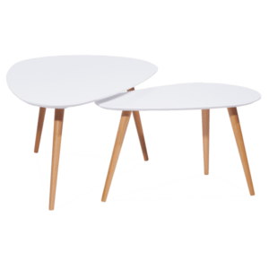 AKCIÓ Fehér kis asztalkák szett NOLAN B II. osztályú kép