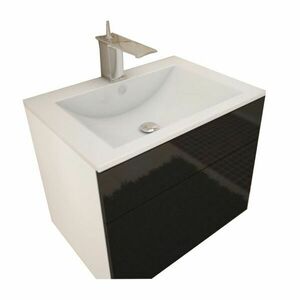 AKCIÓ Fehér szekrény mosdó alá MASON BL13, fekete magasfényű HG II. osztály kép