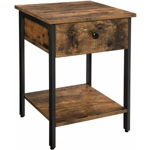 Tároló asztal fiókkal TAYLOR 40x40 cm, rusztikus barna kép