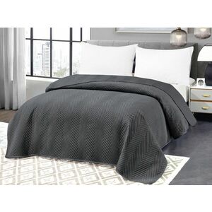 Sötétszürke bársony ágytakaró ARROW VELVET Méret: 170 x 210 cm kép