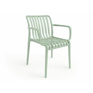 Műanyag szék TREGO karfákkal, zöld kép