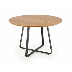 AKCIÓ Fekete étkezőasztal tölgyfa asztallappal NOCTURNE 120x120 II. osztály kép