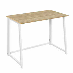 Összecsukható íróasztal ZARIMO 80×40 cm, fehér/sonoma tölgy kép