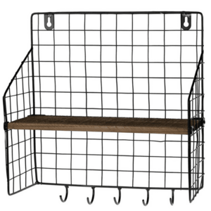 Falik polc 5 akasztóval LOFT 28x30 cm kép