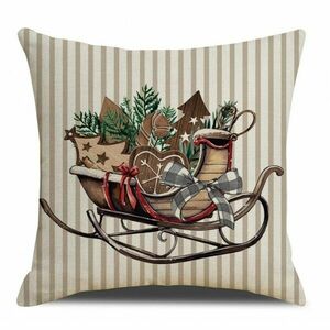 Karácsonyi párnahuzat SLEIGH 45x45 cm, bézs kép