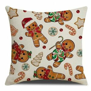Karácsonyi párnahuzat GINGER PARADE 45x45 cm, bézs kép